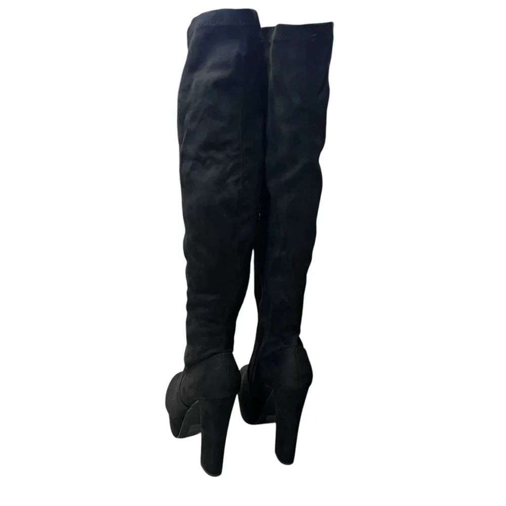 Perphy  NIB Women’s Black Over-the-Knee Heeled Boots with Platform Sz. 6